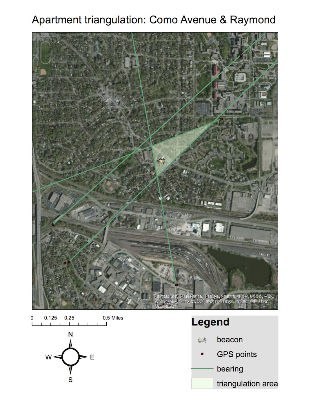 Triangulation of our apartment at Como and Raymond