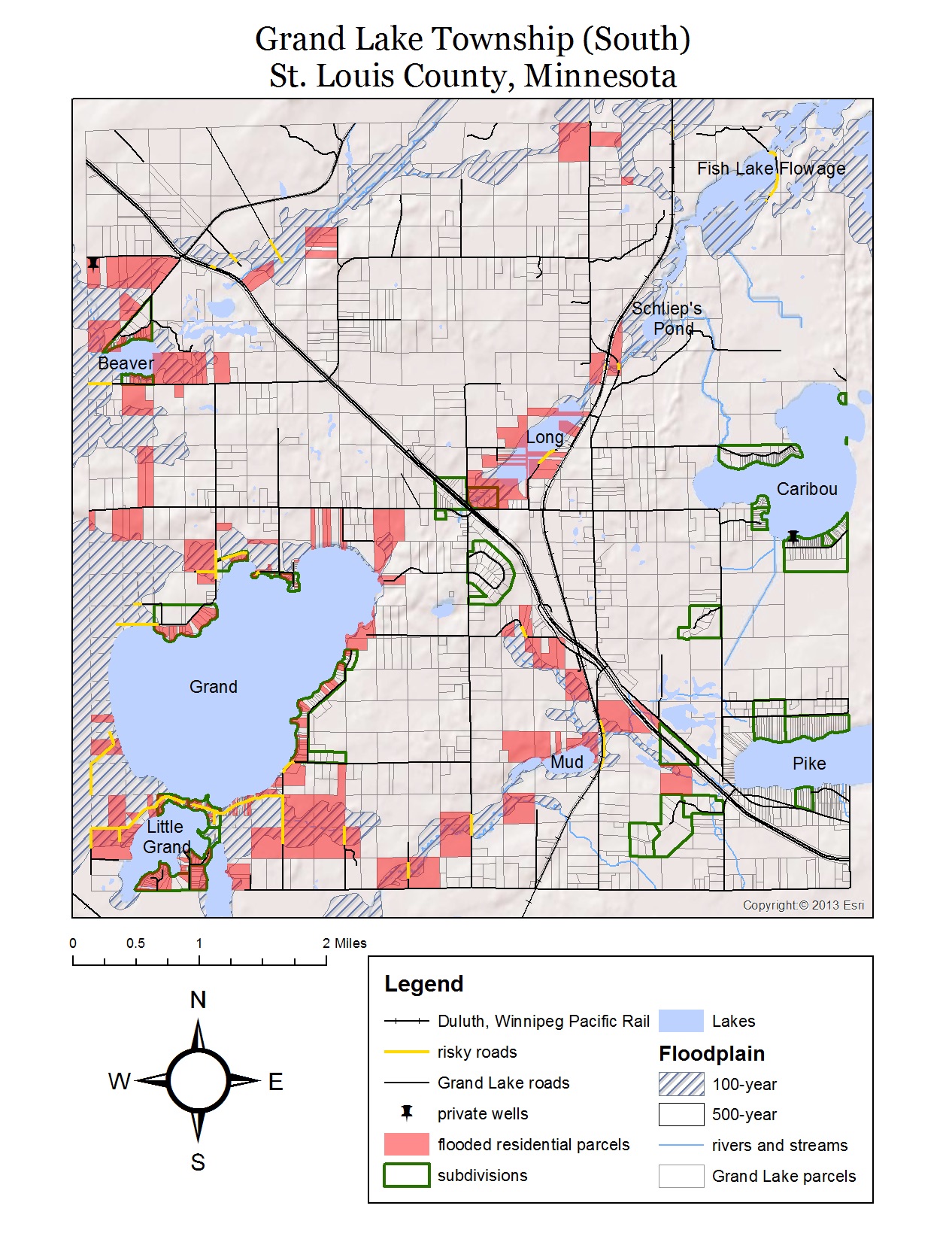 Floodplain analysis of Grand Lake Township, Minnesota
